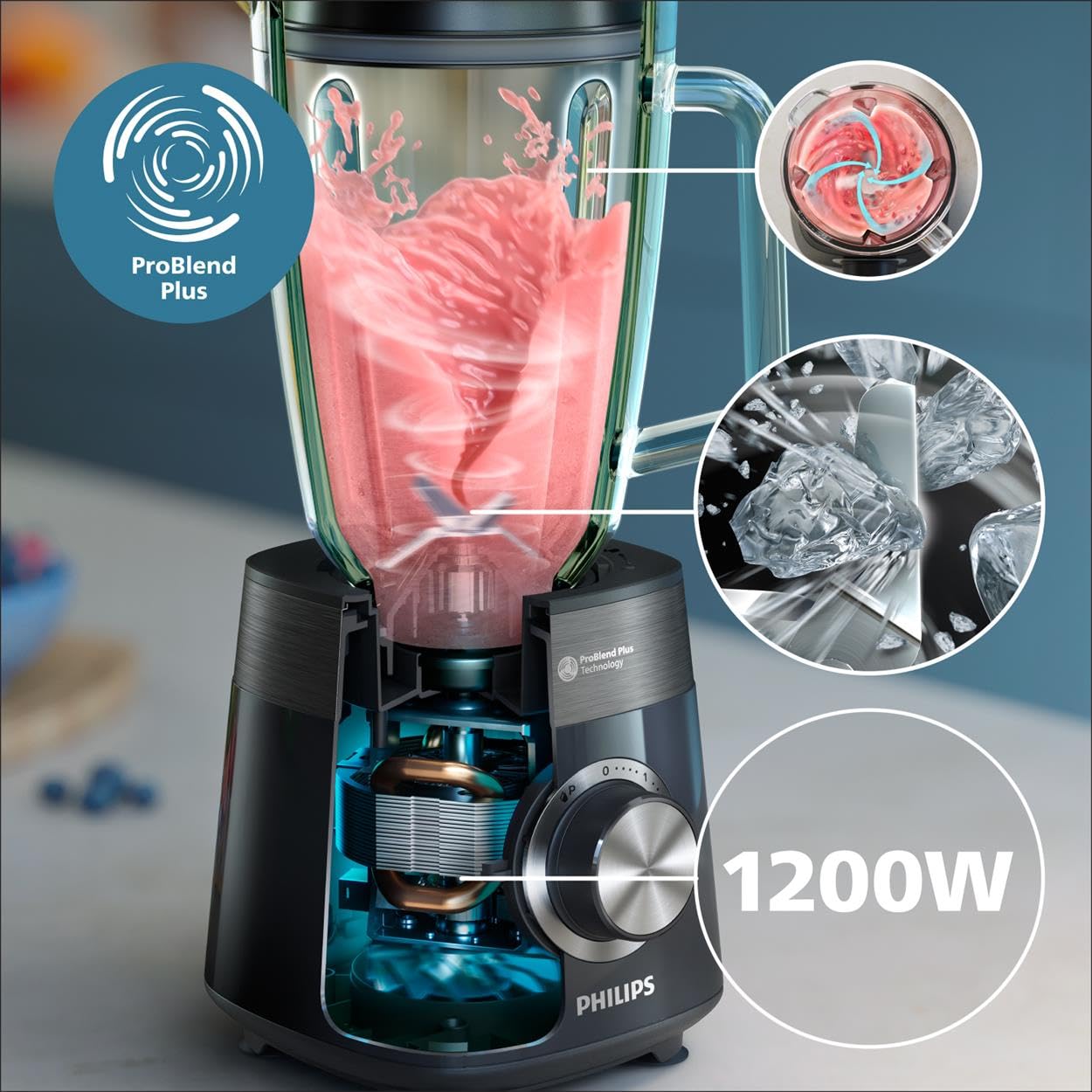 Philips Standmixer 5000 Serie – 1200W, 2L, Schwarz
